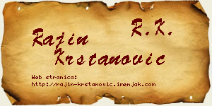 Rajin Krstanović vizit kartica